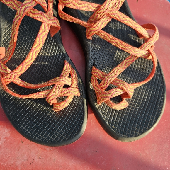 Chaco ZX/2 Classic Sport Sandals Red Orange Black Wmn 7 Outdoors Hiking - Picture 4 of 6